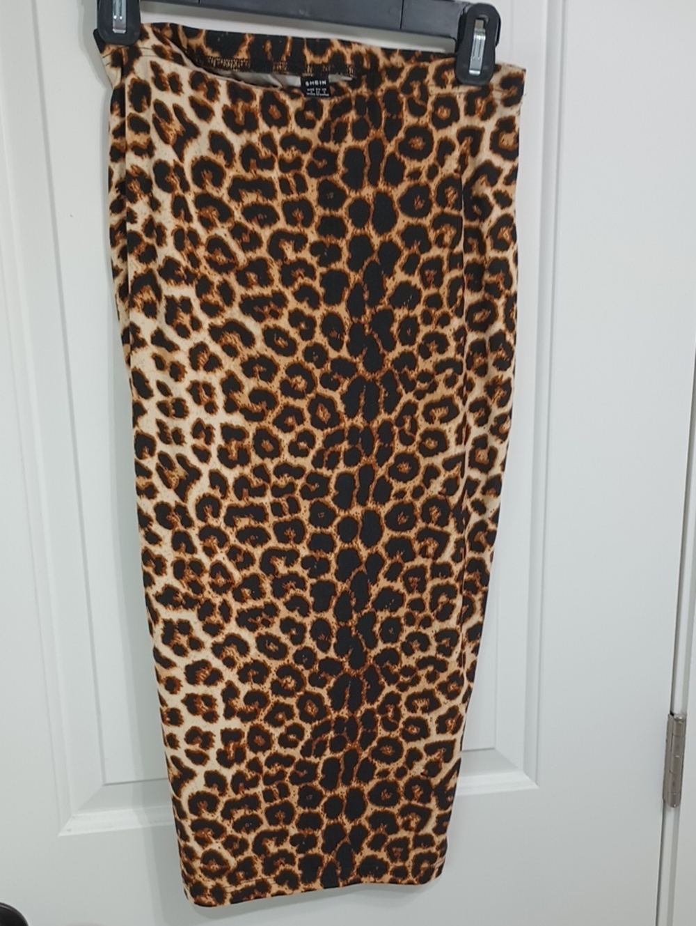 Animal Print Pencil Skirt - Leopard Print Brown